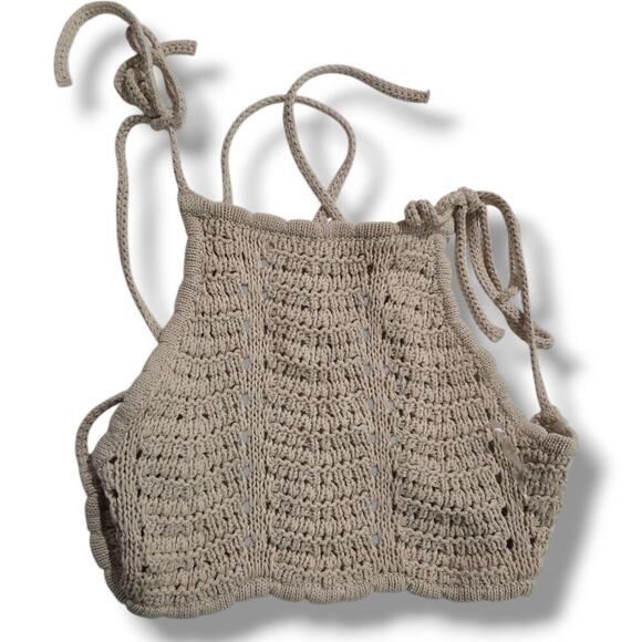Cotton On women's beige crochet top - size xs - Picture 1 of 7